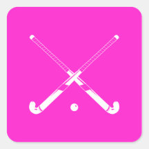 Field Hockey Silhouette Sticker Pink