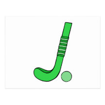 Field Hockey stick green Post Cards