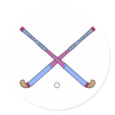 Field Hockey Sticks Round Sticker