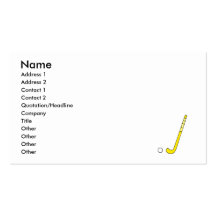 Field Hockey yellow stick Business Card Templates