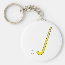 Field Hockey yellow stick Keychains