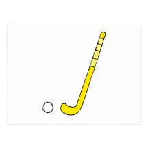 Field Hockey yellow stick Post Cards