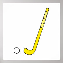 Field Hockey yellow stick Poster