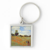 Field of Poppies, Claude Monet Keychain