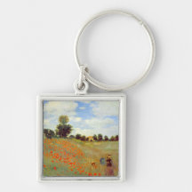 Field of Poppies, Claude Monet Keychain