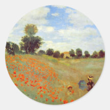 Field of Poppies, Claude Monet Sticker