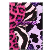 Fierce Animal Print Personalized Announcement