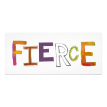 Fierce fun colourful art words strong bold brave personalized invitations
