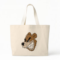 Fierce Grizzly Bear Tote Bags