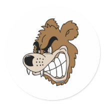 Fierce Grizzly Bear Sticker