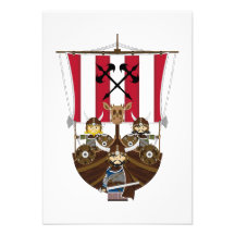 Fierce Vikings on Longship RSVP Card Invitations