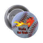Fiery Devil's Head_Sports Themed Team Name&Mascot Pinback Buttons