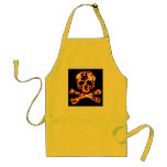 Fiery Flaming Skull and Crossbones Apron