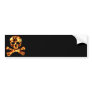 Fiery Flaming Skull and Crossbones Bumper Sticker
