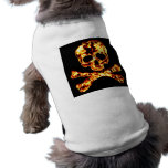 Fiery Flaming Skull and Crossbones Dog Clothes