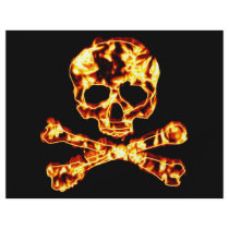 Fiery Flaming Skull and Crossbones