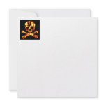 Fiery Flaming Skull and Crossbones Custom Invite