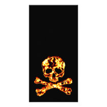 Fiery Flaming Skull and Crossbones