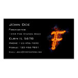 Fiery Letter F Business Cards