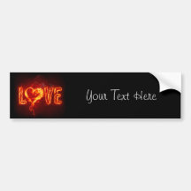 Fiery Love Bumper Sticker