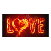 Fiery Love Photo Greeting Card