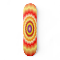 Fiery muticolored "bulls-eye" skateboard
