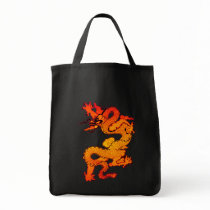 Fiery Orange and Red Dragon Art Bag