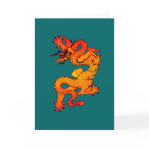 Fiery Red and Orange Dragon Art Cards