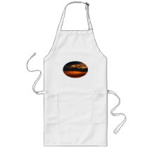 Fiery Sunset Oval Long Apron