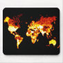 Fiery World Map Illustration Mouse Pad
