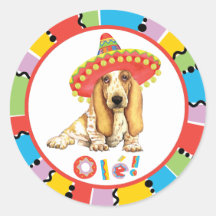 Fiesta Basset Round Sticker