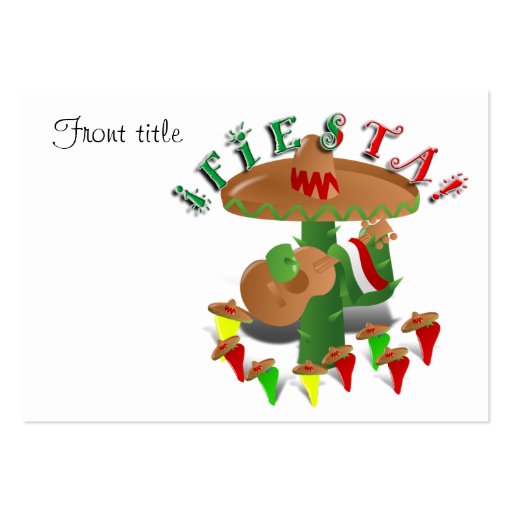 Fiesta Cactus w/Sombrero & Guitar Business Cards
