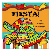 Fiesta Customised  Birthday Invitations