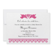 Fiesta de Bebe Love Birds Banner Invitation