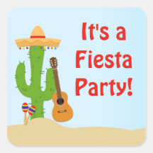 Fiesta Party Favour Sticker