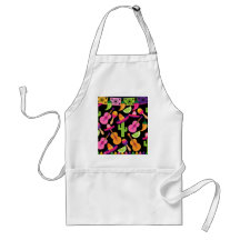 Fiesta Party Sombrero Cactus Limes Peppers Maracas Apron