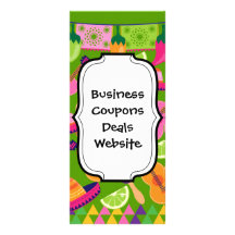 Fiesta Party Sombrero Cactus Limes Peppers Maracas Custom Rack Card