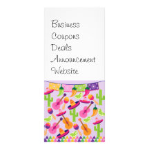 Fiesta Party Sombrero Cactus Limes Peppers Maracas Customized Rack Card
