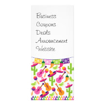 Fiesta Party Sombrero Cactus Limes Peppers Maracas Custom Rack Card