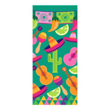 Fiesta Party Sombrero Limes Guitar Maraca Saguaro Rack Card