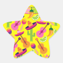Fiesta Party Sombrero Limes Guitar Maraca Saguaro Star Stickers