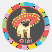 Fiesta Pug Stickers