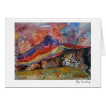 Fifi Snoozing Greetings card