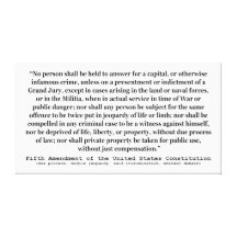 Fifth Amendment to the United States Constitution Canvas Prints