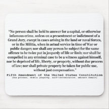 Fifth Amendment to the United States Constitution Mouse Pad