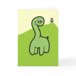 Fifth Birthday Grazing Green Dinosaur Card