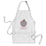 Fifth Grade Teacher Apron - Gingham Apple