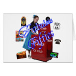 Fifties cola machine & poodle skirt cards