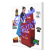 Fifties Memorbilia icons Gallery Wrapped Canvas