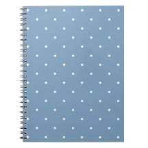 Fifties Style Dusk Blue Polka Dot Spiral Notebook